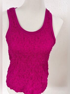 Fuchsia Textured Tank Top - Women's Sleeveless‎ Top DKNY  NWT MED